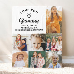 Couverture Polaire Modern We Love You Grammy Family Photo Collage