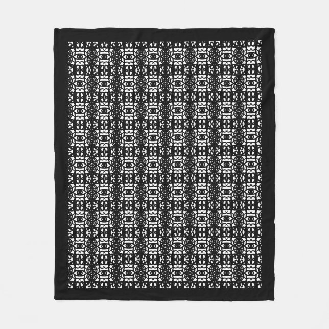 Couverture Polaire Moderne abstrait noir et blanc (Devant)