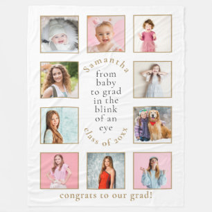 Couverture Polaire Moderne bébé à la 10e année Photos Nom Année Diplô