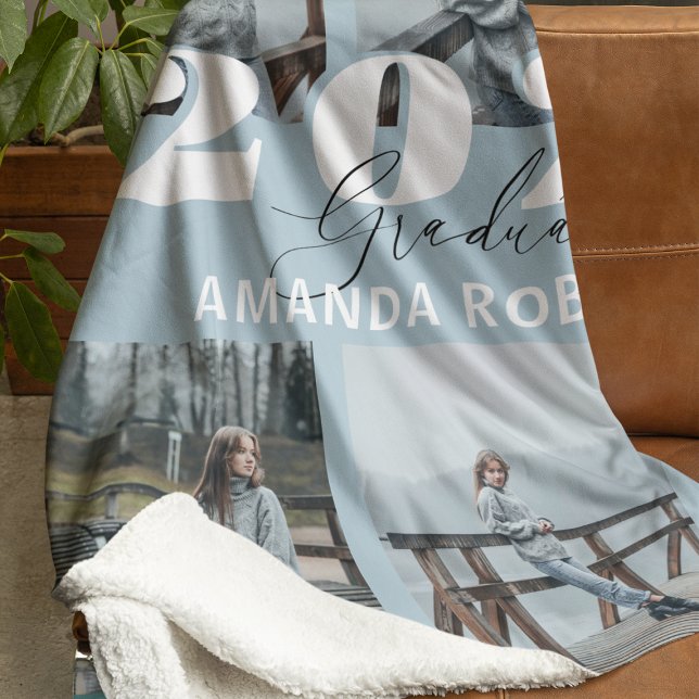 Couverture Polaire Moderne Blue 6 Diplôme photo (Créateur téléchargé)