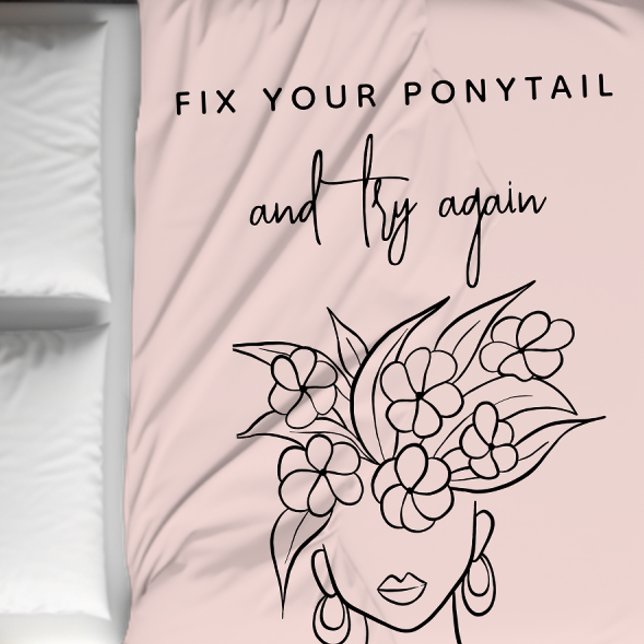 Couverture Polaire Moderne Blush Essayer de nouveau Femme avec fleurs (Créateur téléchargé)