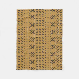 Couverture Polaire Moderne Brown Motif africain en tissu boueux