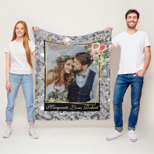 Couverture Polaire Moderne Chic Mariage Love Couple Parties scintilla