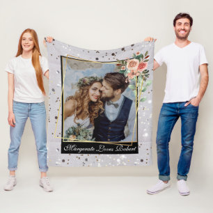 Couverture Polaire Moderne Chic Mariage Love Couple Parties scintilla