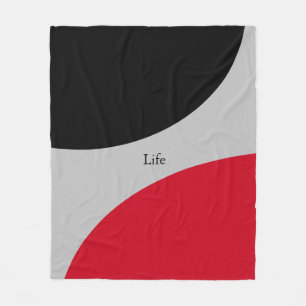 Couverture Polaire Moderne couleur noir rouge et argent