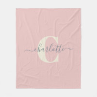 Moderne Design Monogramme Nom Blush Pink