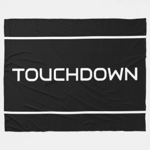 Couverture Polaire Moderne Élégant TOUCHDOWN Texte Rayures Sur Noir A
