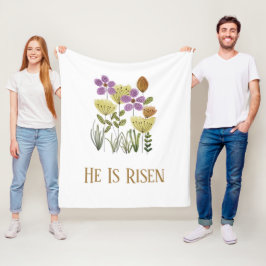 Couverture Polaire Moderne Il Est Ressuscité Pâques Floral