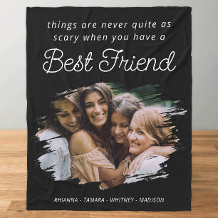 Couverture Polaire Moderne Meilleur Ami BFF Photo Fleece Blanche