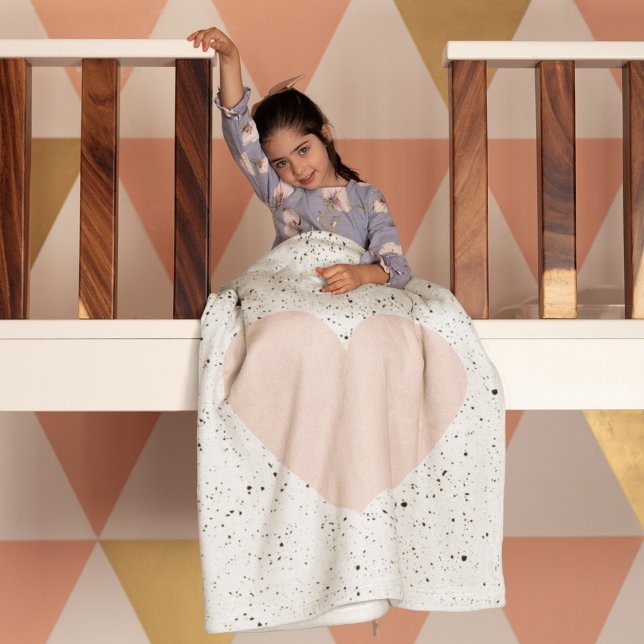 Couverture Polaire Moderne Pastel Rose & Coeur Beau Cadeau (Créateur téléchargé)