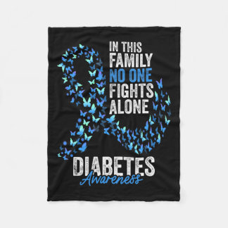 Couverture Polaire Mois de sensibilisation au diabète Papillons Bleu 