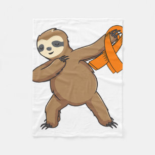 Couverture Polaire Mois de sensibilisation Orange Ruban Dabbing Sloth