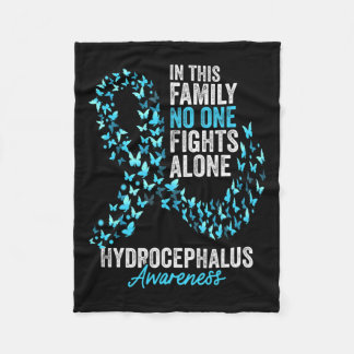 Couverture Polaire Mois de sensibilisation Papillons Bleu clair Ruban