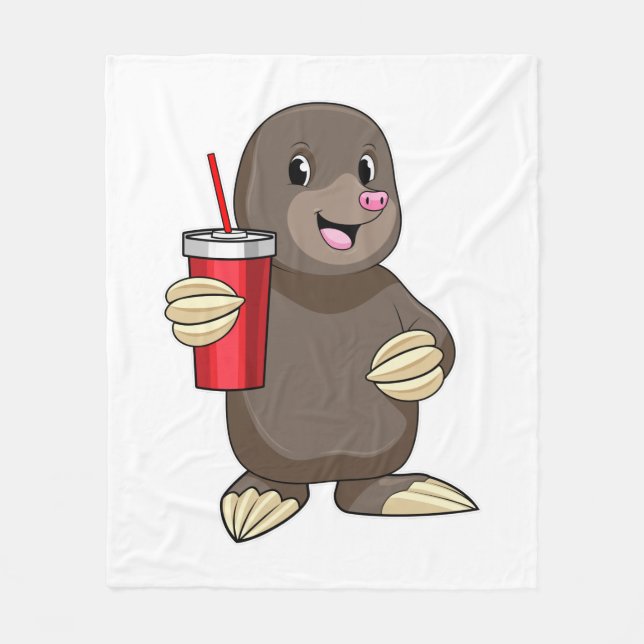 Couverture Polaire Mole avec tasse à boire (Devant)