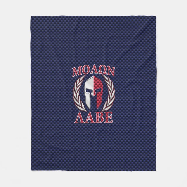 Couverture Polaire Molon Labe Spartan Warrior Carbon Fiber Chrome (Devant)