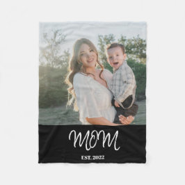 Couverture Polaire Mom Established, Photo, Script, Fleece Blanket