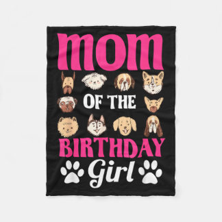 Couverture Polaire Mom Of The Birthday Girl Dog Paw Bday Party