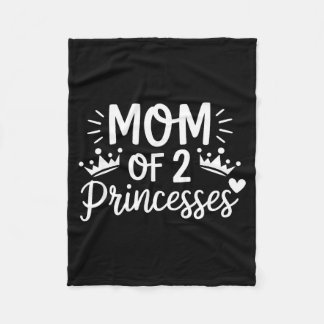Couverture Polaire Mom of two princesses daughters twin mama mothers