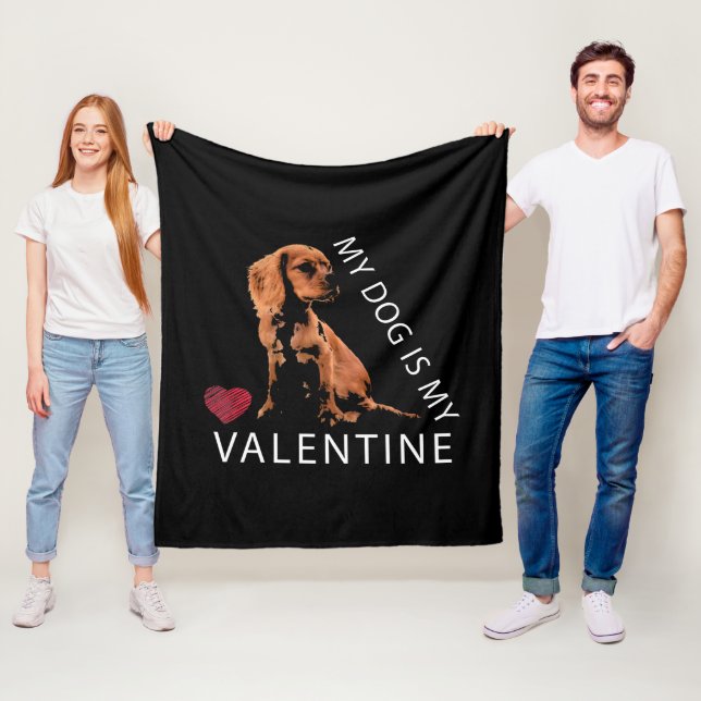 Couverture Polaire Mon chien est mon coeur de Saint Valentin Saint Va (En situation)
