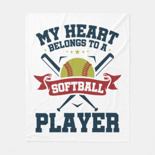 Couverture Polaire Mon coeur appartient à un joueur de softball