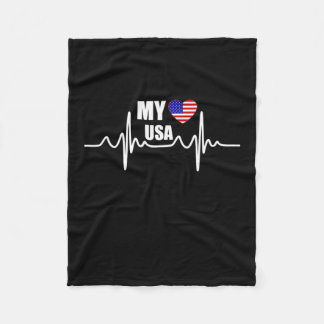 Couverture Polaire Mon Coeur Appartient Aux États-Unis Le 4 Juillet