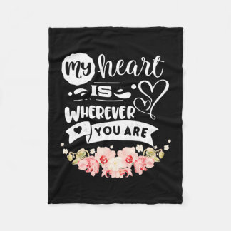 Couverture Polaire Mon Coeur Où Que Vous Soyez