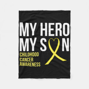 Couverture Polaire Mon héros Mon fils Sensibilisation au cancer de l'