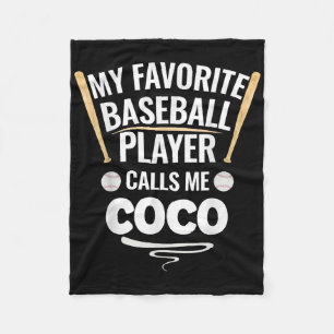 Couverture Polaire Mon Joueur De Baseball Préféré M'Appelle Coco