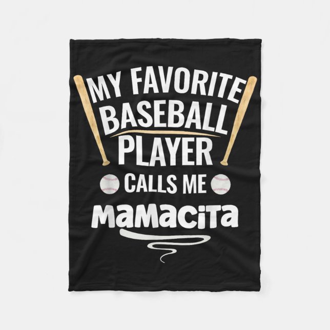 Couverture Polaire Mon Joueur De Baseball Préféré M'Appelle Mamacita (Devant)