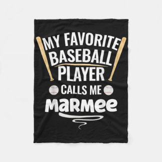 Couverture Polaire Mon Joueur De Baseball Préféré M'Appelle Marmee