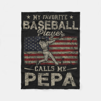 Couverture Polaire Mon joueur de baseball préféré m'appelle Papa Pepa