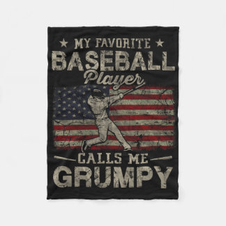 Couverture Polaire Mon joueur de baseball préféré m'appelle Père Grin