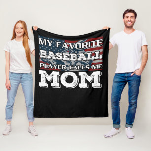 Couverture Polaire Mon joueur favori de baseball m'appelle maman