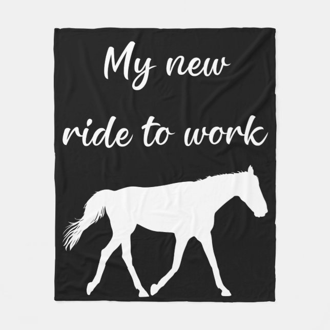 Couverture Polaire Mon nouveau voyage au travail en cheval drôle (Devant)