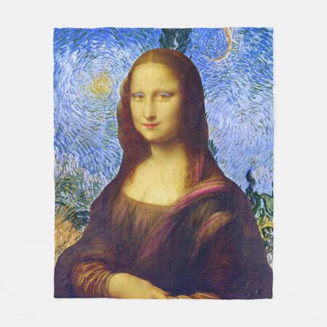 Couverture Polaire Mona Lisa et Van Gogh (Devant)