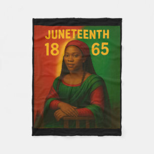 Couverture Polaire Mona Lisa noire graphique afro américaine juin
