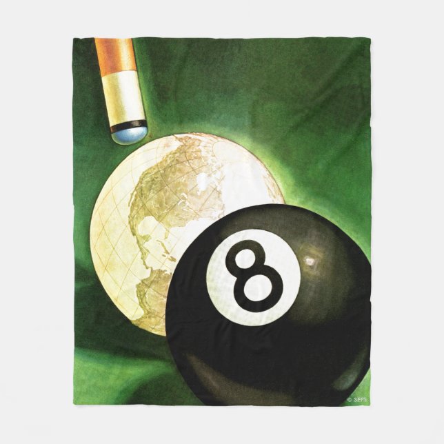 Couverture Polaire Monde en boule de cue (Devant)