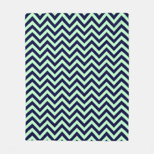 Couverture Polaire Monnaie, bleu marine Grand Chevron ZigZag Motif
