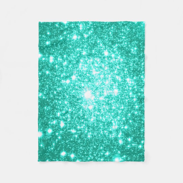 Couverture Polaire Monnaie Vert Étoiles de mer Blanche en polaire (Devant)