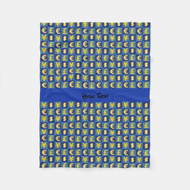 Couverture Polaire Monnaies monétaires internationales signes motif (Devant)