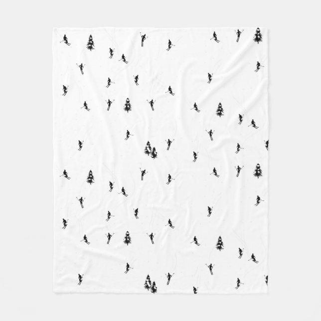 Couverture Polaire Monochrome Skieurs Alpins Illustration (Devant)