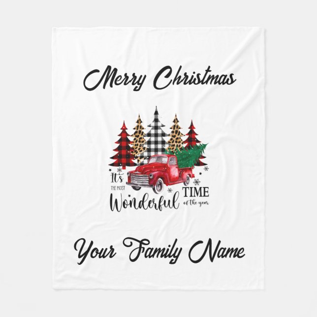 Couverture Polaire Monogram Christmas Little Red Truck (Devant)