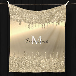 Couverture Polaire Monogramme 14K Parties scintillant à goutte d'or