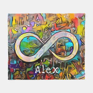 Couverture Polaire Monogramme Ajouter un nom Symbole d'infini