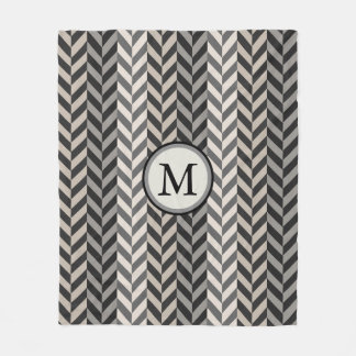 Couverture Polaire Monogramme alternatif en arête de poisson gris de