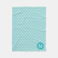 Monogramme Aqua Diamants Jaunes Ikat Motif