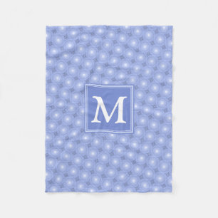 Couverture Polaire Monogramme bleu cercles motif