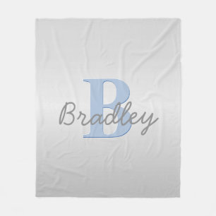 Couverture Polaire Monogramme bleu et gris - Combinaison de couleurs