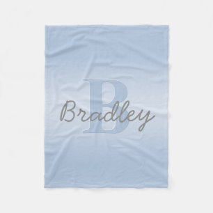 Couverture Polaire Monogramme bleu et gris - Combinaison de couleurs