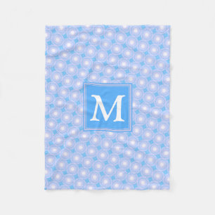 Couverture Polaire Monogramme Cercles bleu électrique motif